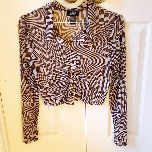 JUST POLY New Y. transparent blouse designed in the years of the hippies, - Picture 1 of 9